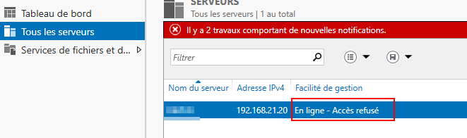 Mauvais mot de passe