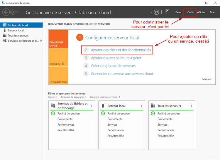 Gestionnaire de serveur