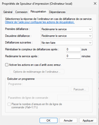 OngletRécupération