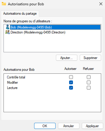 PermissionsPartage