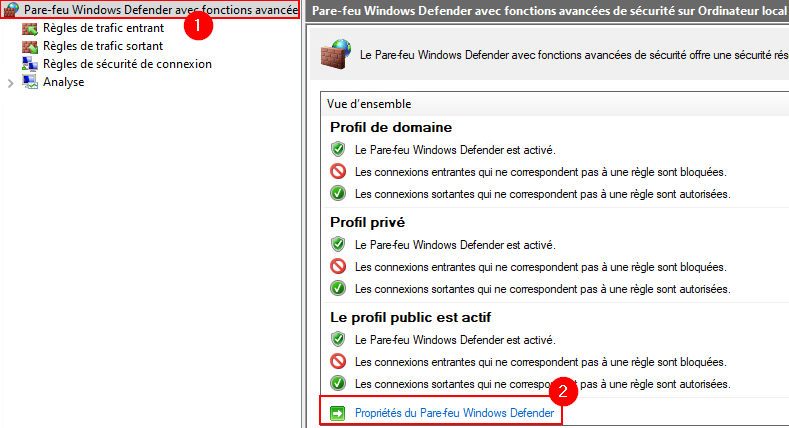 PropriétésPareFeu