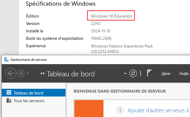 RSAT Gestionnaire de Serveur