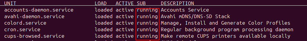 Services en cours